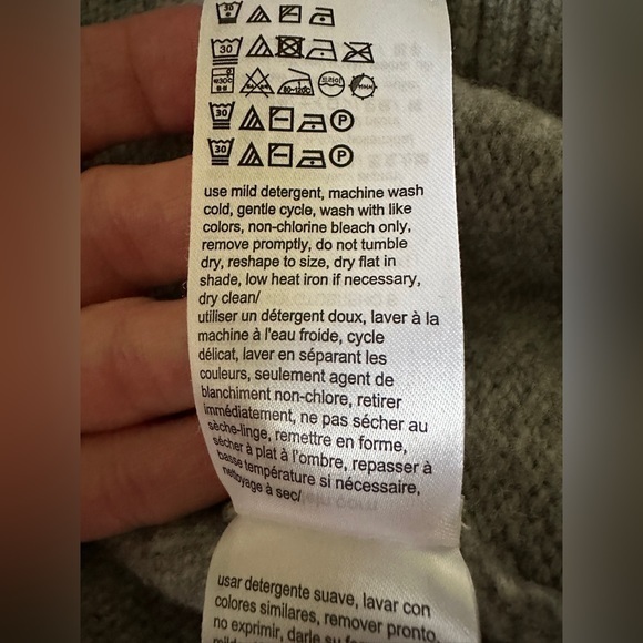 Eddie Bauer Mens Large Navy Blue Gray Quarter Zip Long Sleeve Sweater - Picture 7 of 8